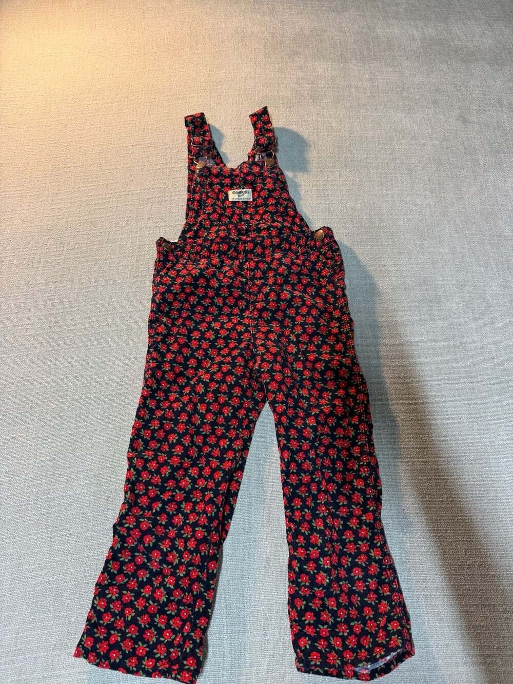 OshKosh B'gosh Corduroy Floral Overalls Size 4T